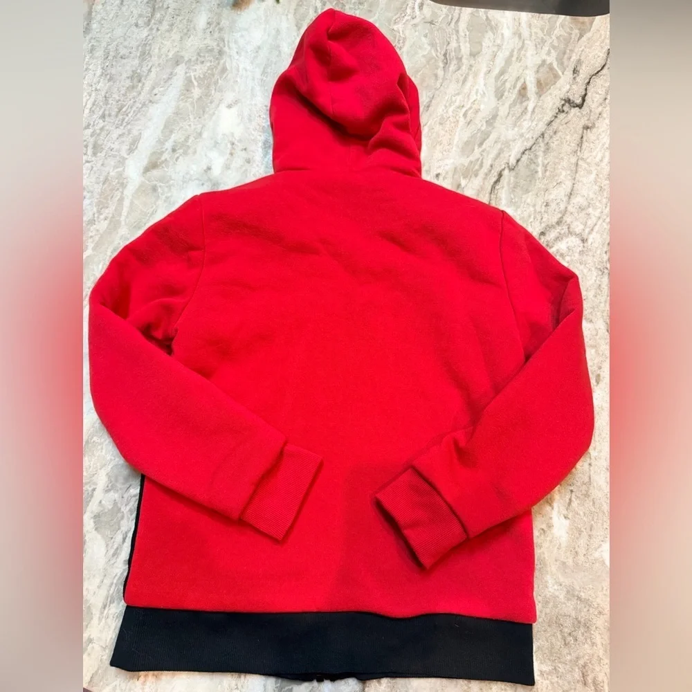 Kenneth Cole Red Black Fleece Zip Jacket Youth 14/16 Women’s XS S